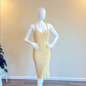 Women's Sweetheart Open-Work Stitch Midi Dress - Future Collective with Jenny.